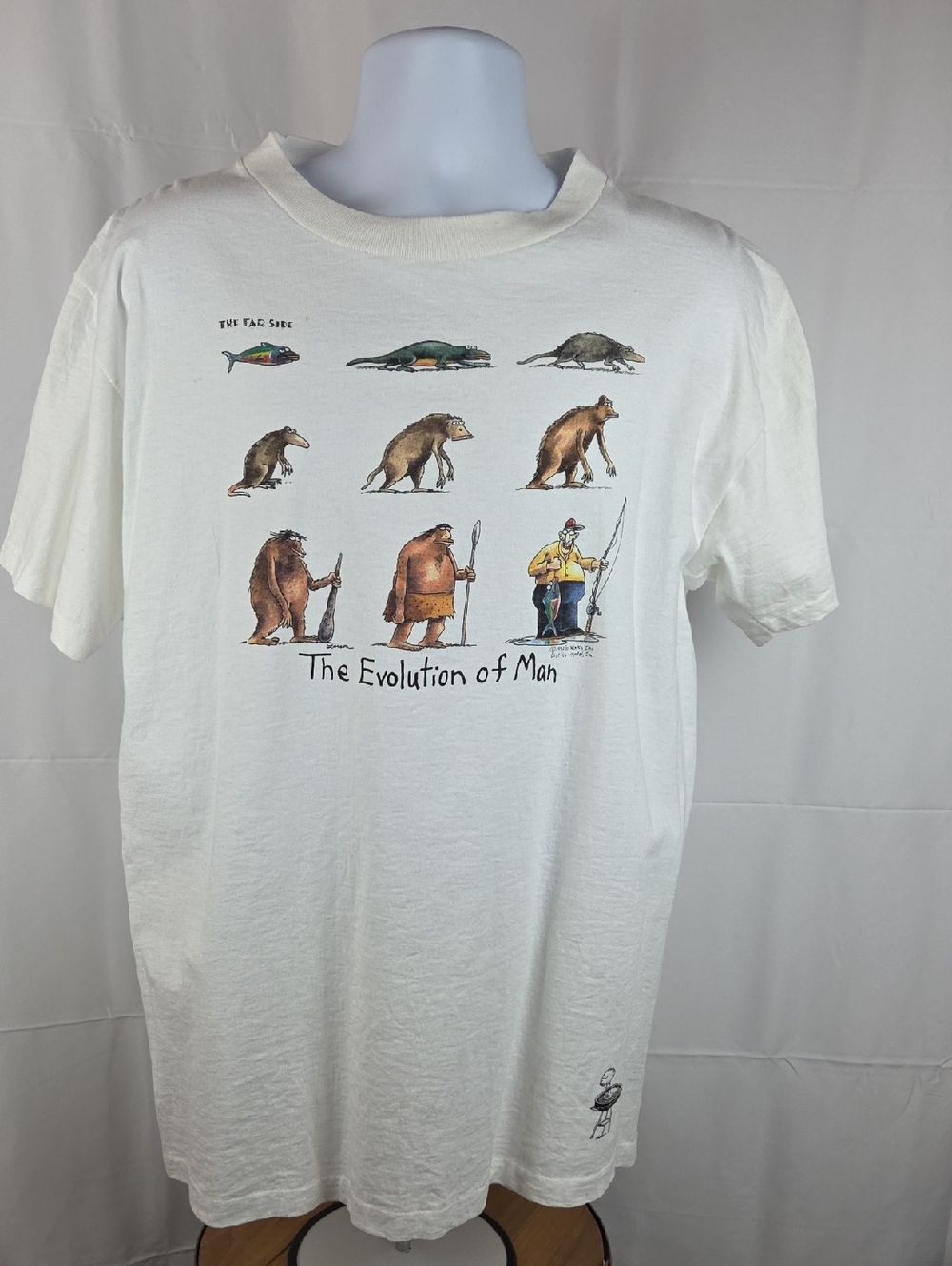 1992 Vintage...The Evolution of Man Graphic Tee - White
